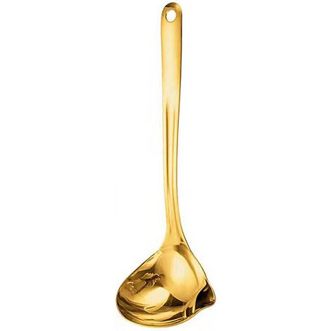 1 Louche séparatrice de graisse, acier inoxydable, manche ergonomique, ustensile cuisine pour soupe et bouillon (1/5)