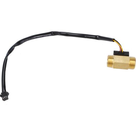 1 capteur de débit d'eau pour turbine Yf-B1, filetage mâle G1/2 pouce, interrupteur à effet Hall électromagnétique en laiton, débit 1-25 L/min (1/5)