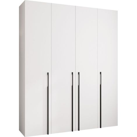 Armario Hartford 570, Blanco, 246x200x52cm, Puertas de armario: Con bisagras, Número de estantes: 12 (1/5)