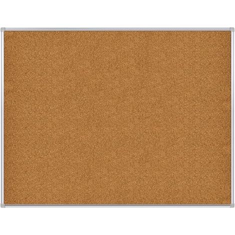 Tableau en liège 90 x 120 cm – Cadre aluminium – Surface facile à punaiser – Contient jusqu'à 16 feuilles A4 – Maxiburo