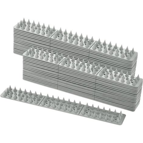 Pointes d'oiseaux 40Pcs Anti Pigeon Plastique 12 Meter 3 Rangées Anti-Oiseaux pour Murs, Fenêtre, Clôtures Empêche Pigeon, Corbeau e Animaux Gris (1/5)