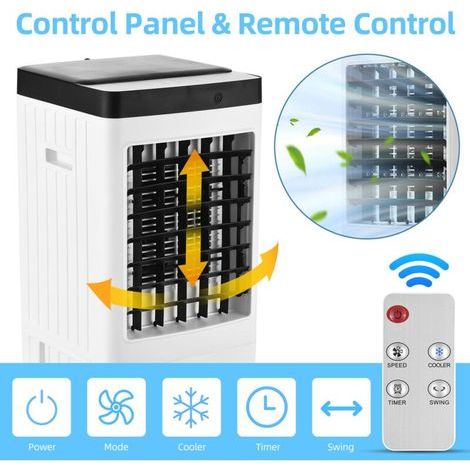 Climatiseur Refroidisseur Mobile, avec 3 Vitesses de Vent Réglables, Humidificateur, Refroidisseur d\'Air Silencieux, Climatisation pour Utilisation Intérieure, Bureau, Chambre, Dortoir — vue 3