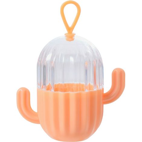 Boîte de rangement pour éponges à maquillage en forme de cactus, étui de voyage portable pour houppette à poudre, orange (1/5)