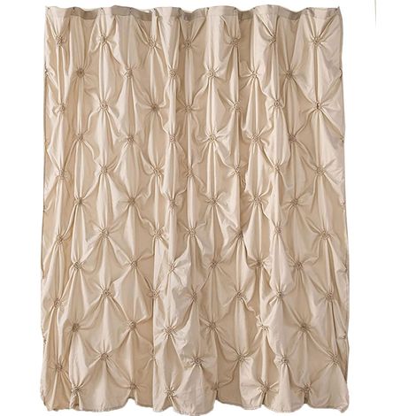 Gerüschter Duschvorhang, Badezimmervorhang (khaki) 180 x 180 cm (1/3)