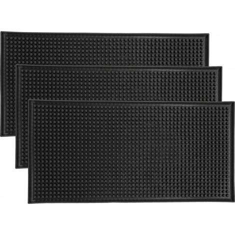 Lot de 3 tapis de service de bar en caoutchouc antidérapant, tapis de séchage pour verre, comptoir, café, whisky, cocktail, pour cuisine, bar, restaur (1/5)
