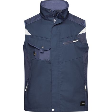 James & Nicholson Workwear Weste JN822 Gr. 4XL navy/navy (1/4)