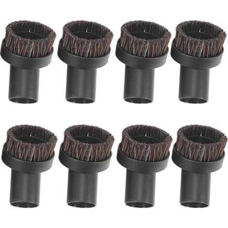 Lot de 8 Brosses Rondes de Remplacement pour Aspirateur à Poils de Cheval Nettoyage des Coins et Pistes Diamètre Intérieur 32 mm