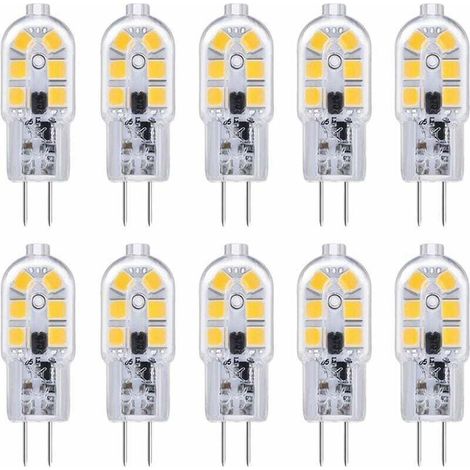 Lot de 10 ampoules LED G4 12 V 2 W Blanc froid 6000 K 200 lm Couvercle de cuisine pour camping-car Non dimmable (1/4)