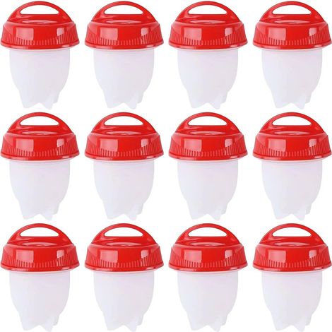 Ensemble de 12 cuiseurs à œufs en silicone, sans coquille, pour œufs durs. Ustensiles de cuisine antiadhésifs. (1/5)