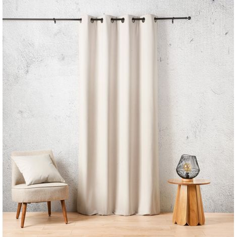 Rideau thermique aspect velours « Baltic » 135 x 260 cm – 410 g - 135x260cm - Ecru (1/2)