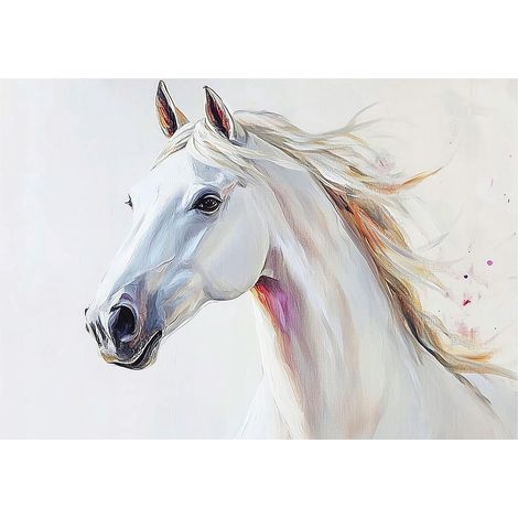 Papier peint mural cheval enfant animaux intissé grand format design intérieur chambre enfant pas cher 150x105 cm (1/5)