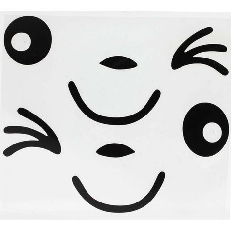 2 pièces sourire visage Design 3D autocollant décoration décalcomanie pour voiture rétroviseur Auto rétroviseur noir (1/5)