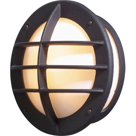 Konstsmide Oden Applique murale d'extérieur Classic Bulkhead noir mat, IP23 (1/3)