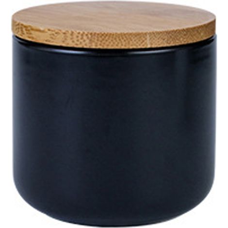 Boite A Sel Et Poivre En Ceramique - Empilable Avec Couvercle En Bois D'Acacia - Pour Cuisine Moderne Ou Rustique - Lot De 2 (1/5)