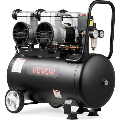 VEVOR Compresor de Aire Portátil con Depósito 50 L sin Aceite, 255 L/min a 6,2 bar, Motor de 3 kW, Presión Máxima 8 bar, con Ruedas para Reparación, Taller, Garaje, Inflado y Herramientas Neumáticas (1/5)