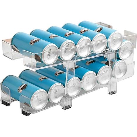 Boîte de rangement transparente extensible à double couche pour boissons (1 pièce), support de rangement empilable adapté à la maison, au bar ou à un établissement commercial. (1/5)