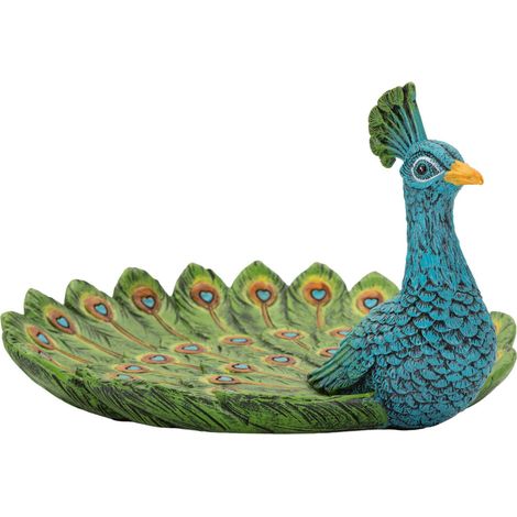 Svuotatasche decorativo in resina multicolore, 18x16x10 cm – Eclettico a forma di pavone (1/5)