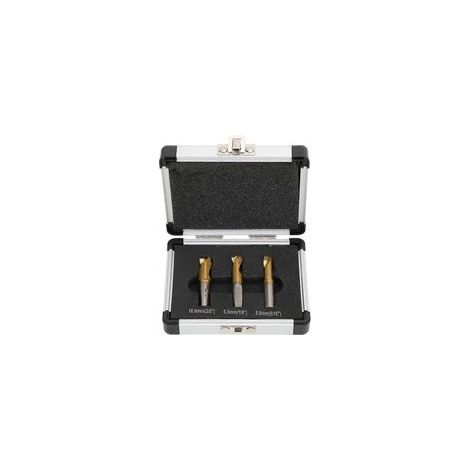 3-teiliges Punktschweißbohrer-Set aus Kobalt-Schnellarbeitsstahl (HSS CO) mit Schneidzubehör, 1/4", 5/16" und 3/8" - Crezuo