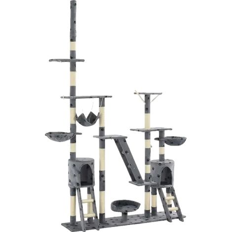 Rascador para gatos, altura ajustable, fácil de limpiar, gris. (1/2)