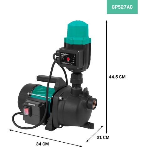 VONROC Pompa idrofora - Pompa automatica - 800W - 3300L. Con pressostato (1/5)