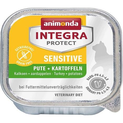 Animonda Integra Protect Sensitive : Nourriture humide pour chat à la dinde, 100 g