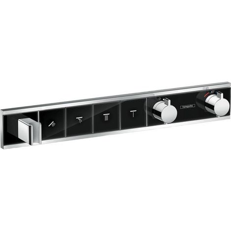 Module thermostatique RainSelect encastréavec 4 fonctions noir/chromé