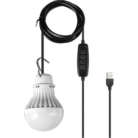 Lampe LED USB d'extérieur, lumière chaude/blanche/blanc chaud, luminosité réglable, crochet de suspension, idéale pour le camping, la randonnée et les situations d'urgence. Lampe portable (1/5)