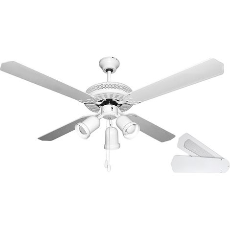 Orbegozo ventilador de techo con luz CT 35132 B, 3 velocidades, 4 aspas reversibles, 132 cm diámetro, 60 W (1/2)
