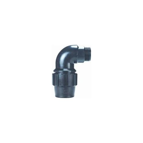 Codo Rosca Macho De Polietileno De 20 X 1/2” para tuberias de polietileno (1/2)