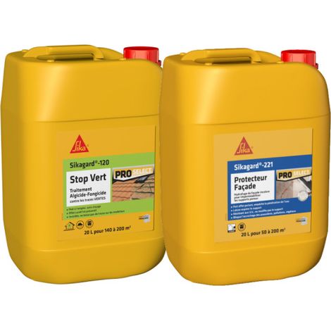 SIKA Pack trattamento e protezione - Sikagard-120 Stop Vert 20L - Sikagard-221 Protettore di facciata 20L