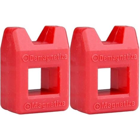 Desmagnetizador magnético rojo para puntas de destornillador, herramientas magnéticas confiables para tornillos (2)