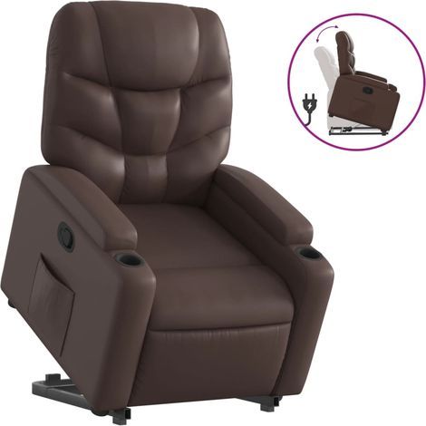 Maison Exclusive - Relaxsessel mit Aufstehhilfe Braun Kunstleder