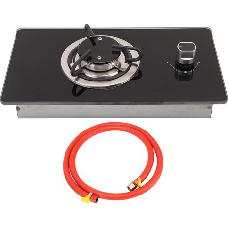 Cuisinière à Gaz RV 1 Brûleur Table de Cuisson Feu Réglable en Continu Verre trempé pour Caravane de Yacht (1/5)