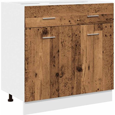 Maison Exclusive - Cajón inferior "Lyon" de madera vieja, 80 x 46