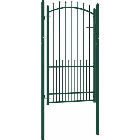 Portail de clôture avec pointes Vert 100 x 175 cm CFW987061 (1/5)