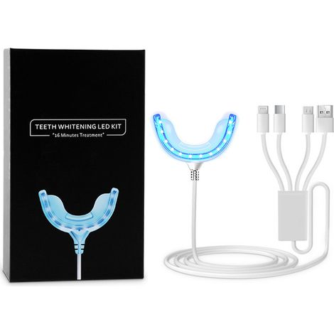 Kit de Blanchiment Dentaire LED Noir - Lampe Portative Accélératrice Douce pour Domicile, Hub 4 Ports Inclus (1/5)