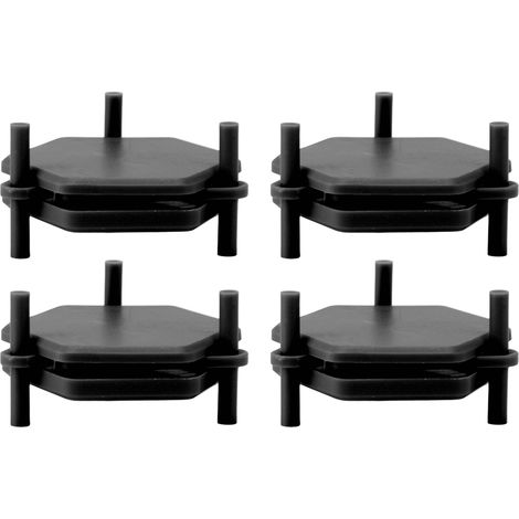 Dessous de verre hexagonaux élégants, réglables et multifonctionnels (4 modèles) pour boissons et petits objets - Noir (1/5)