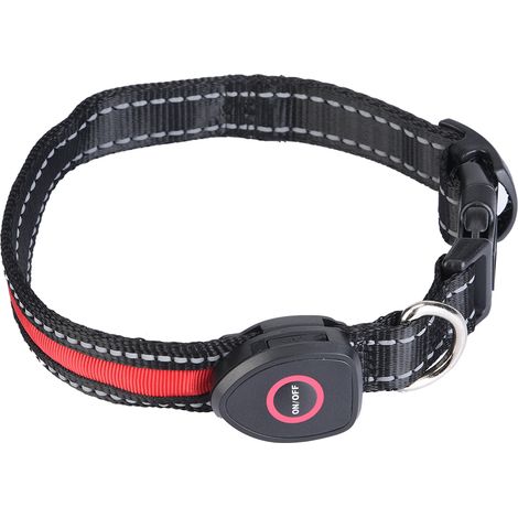 LED-Hundehalsband mit verstellbarem Nylonkragen, USB-aufladbar für die Sicherheit Ihres Haustieres (rot, S) (1/5)