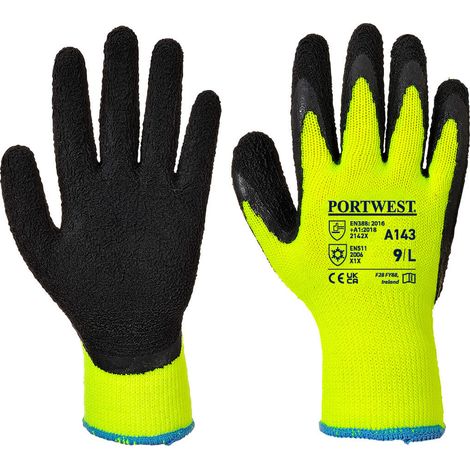 Wärmehandschuh Soft Grip Farbe: Gelb/Schwarz Größe M - Portwest