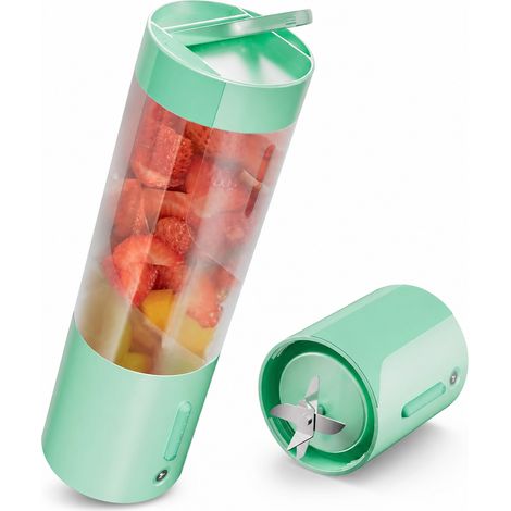 Blender Portable Rechargeable USB, Gobelet Électrique Mini pour Jus et Smoothies, Cyan (1/5)
