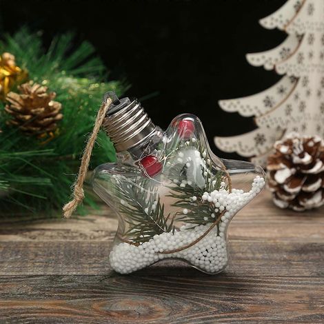 Décorations de Noël Jacenvly en vente intérieure - Boule de Noël LED transparente, suspension pour sapin de Noël, décoration lumineuse (1/5)