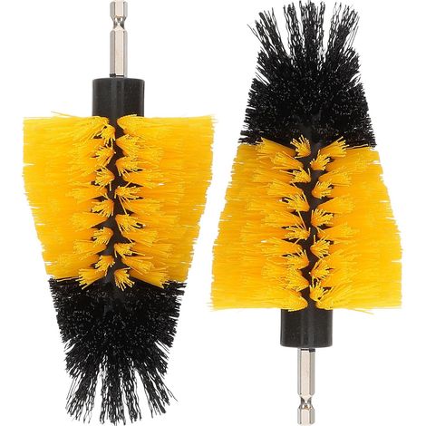 Brosse de Nettoyage en PP et Acier 2 Pièces pour Perceuse Diamètre du Fil 0, 35mm, Tête à Installer Facilement, pour Polissage et Entretien Mécanique (1/5)