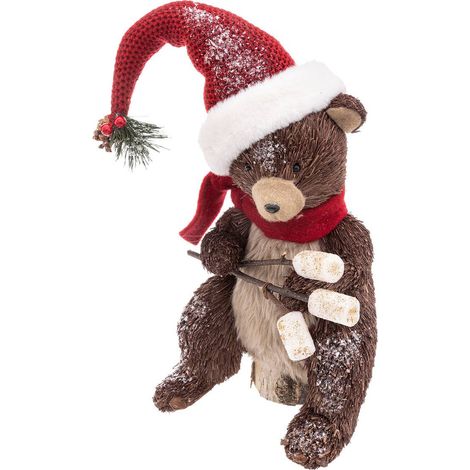 Déco de Noël Ours Brun Marshmallow H 38 cm - Feeric Christmas