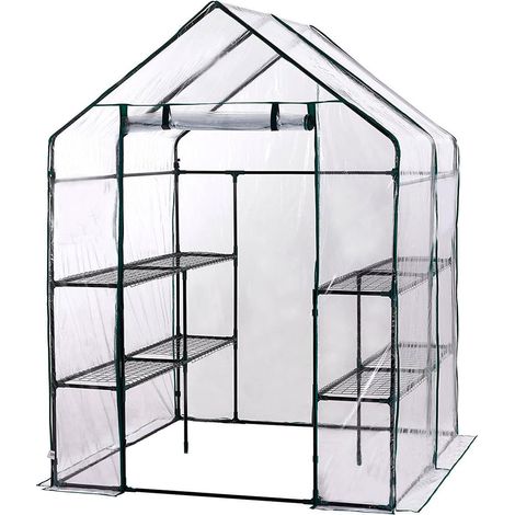 Gewächshaus PVC Gardiun Doppel Leaf 143x143x195 cm 4 Doppelte Regale