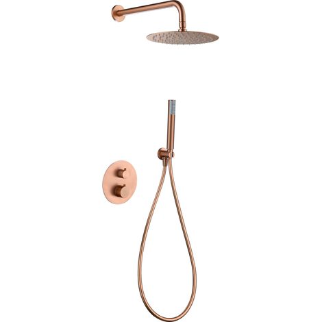 Imex Columna Ducha Empotrada Termostatica Oro Rosa Serie Génova