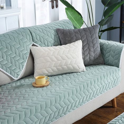 Filiyano-Coussin de canapé minimaliste moderne, housse de coussin de canapé confortable et moelleuse (vert, coussin lombaire 3050 avec noyau (1/5)