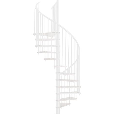 Minka Spindeltreppe Spiral Smart 38 - 305,5cm Geschosshöhe Weiß Weiß 120cm Durchmesser