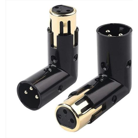 Adaptateur audio XLR coudé mâle-femelle réglable (fiche mâle-femelle). (1/5)