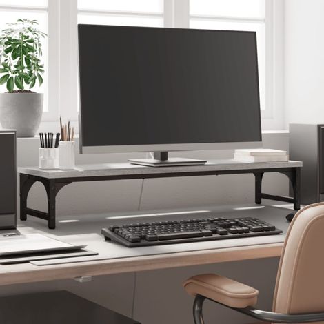 vidaXL Supporto Monitor Grigio Sonoma 85x23x15,5 cm Legno (1/5)