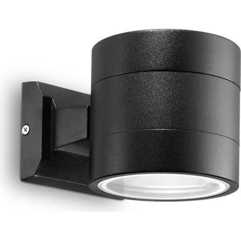 SNIF ROUND APPLIQUE PER ESTERNI IP54 DOPPIA EMISSIONE IN ALLUMINIO E VETRO 1 LUCE ATTACCO G9 NERO (1/2)